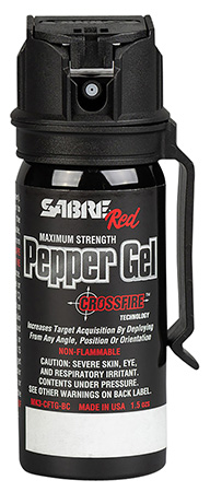 [023063107158] Sabre MK3CFTGBC Crossfire Pepper Gel 18 Bursts Range 18 ft Black