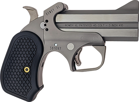 [855959001765] Bond Arms BARWXL Rowdy XL Rough Series 45 Colt/410 Gauge 2rd Shot 3.50" Matte Stainless Steel Frame Black Extended B6 Resin Grips Right Hand