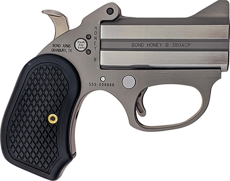 [855959007507] Bond Arms BAHB Honey B Stinger RS 380 ACP 2rd Shot 3" Matte Stainless Steel Frame Black Extended B6 Resin Grips Right Hand