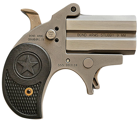 [855959009433] Bond Arms BASTB Stubby  380 ACP 2rd Shot 2.20" Matte Stainless Steel Frame Black Textured Polymer Grips