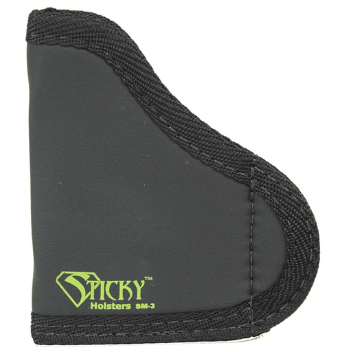 [858426004023] Sticky Holsters SM3 SM-3  IWB Size 3 Black/Green Latex Free Rubber Fits .380 Semi-Auto w/Laser Fits Up To 2.75" Barrel Ambidextrous