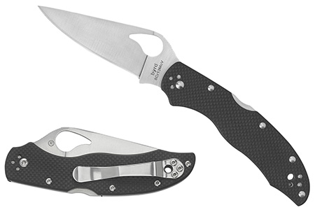 [716104402366] Spyderco BY01GPS2 Harrier 2  3.39" Folding Drop Point Part Serrated Stonewashed 8Cr13MoV SS Blade, Black Textured G10 Handle, Includes Pocket Clip