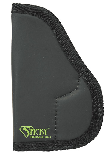 [858426004054] Sticky Holsters MD3 MD-3  Black/Green Latex Free Rubber Fits Walther PPK Ambidextrous
