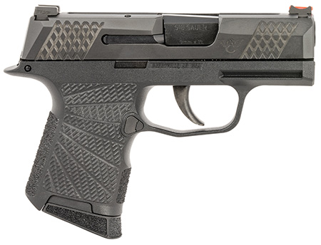 [810129400212] Wilson Combat SIGWCP3659B P365  9mm Luger 10+1 (2) 3.10", Black,  X-Tac Pattern Serrated Slide, Polymer Frame, Sunburst Grips, Fiber Optic Sights, Standard Trigger