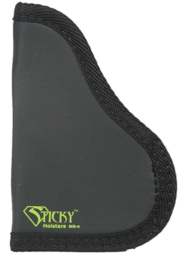 [858426004429] Sticky Holsters MD4MODLAS MD-4  Black/Green Latex Free Rubber Fits Med Semi-Auto with Laser Ambidextrous