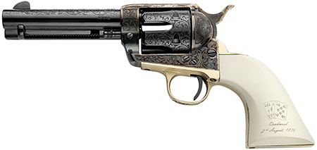 [641996200687] Pietta GW357DMH434NMAE Great Western II Deadman's Hand 357 Mag 6rd 4.75" Blued Octagon Steel Barrel  &  Cylinder, Color Case Hardened Steel Frame, White Polymer w/Aces  &  Eights Grip, Exposed Hammer