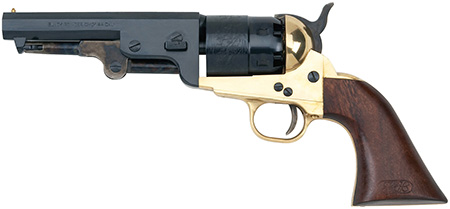 [641996720024] Pietta PF51BR44512 1851 Sheriff 44 Cal 5.50" 6rd Shot Brass Frame, Blued Cylinder, Blued Octagon Barrel, Walnut Grip
