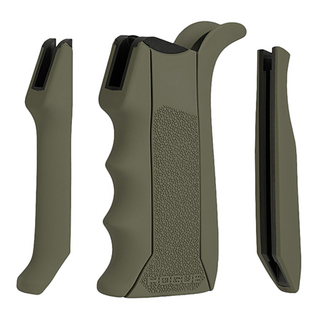 [743108130414] Hogue 13041 Modular Overmolded  OD Green Rubber Pistol Grip with Finger Grooves Fits AR-15/M16