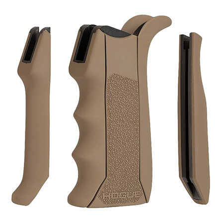 [743108130438] Hogue 13043 Modular Overmolded  Flat Dark Earth Rubber Pistol Grip with Finger Grooves Fits AR-15/M16