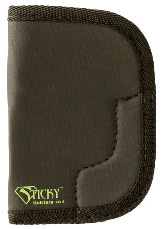 [858426004139] Sticky Holsters LG4 LG-4  Black/Green Latex Free Rubber Fits Lg Revolvers up to 3" Ambidextrous