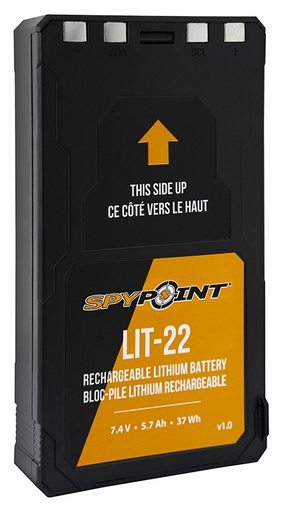 [887157021436] Spypoint 05549 LIT-22 Rechargeable Lithium Battery Pack  Black 7.4 Volts