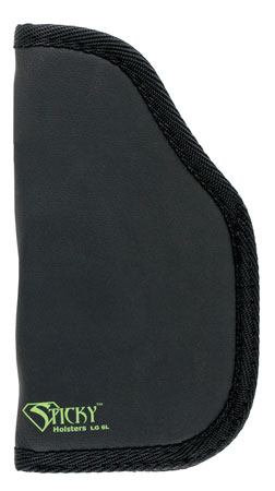 [858426004443] Sticky Holsters LG6LMODLS LG-6L  Black/Green Latex Free Rubber Fits 4-5" Lg Auto w/Laser Ambidextrous