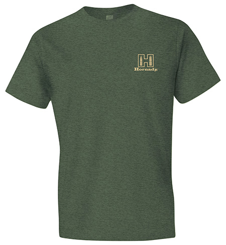 [784802314328] Hornady Gear 31432 Hornady T-Shirt Logo Stamp Military Green Short Sleeve Medium
