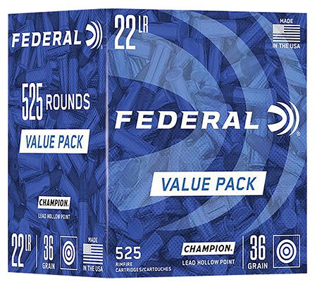 [604544690729] Federal 747 Champion Training Value Pack 22LR 36gr Lead Hollow Point 525 Per Box/10 Case