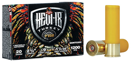[604544689402] HEVI-Shot HS7109 HEVI-18 TSS Turkey 20Gauge 2.75" 1 1/4oz Tungsten 9Shot 5 Per Box/10 Case
