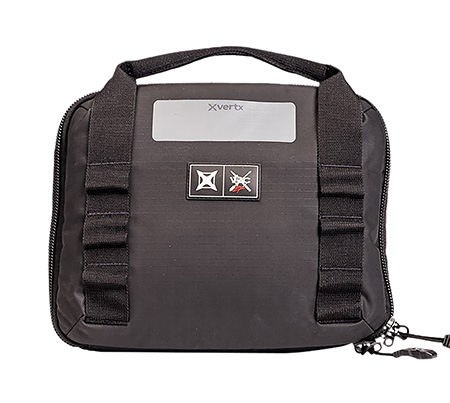 [190449709258] Vertx VTX5709 VTAC Single Pistol Case Black Holds 2 Handguns 420D Nylon Ripstop