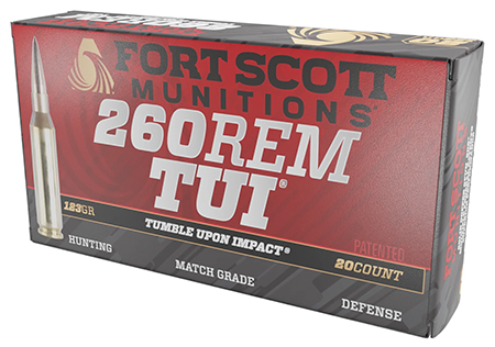 [758381722157] Fort Scott Munitions 260123SCV2 Tumble Upon Impact (TUI)  260Rem 123gr Solid Copper Spun 20 Per Box/25 Case
