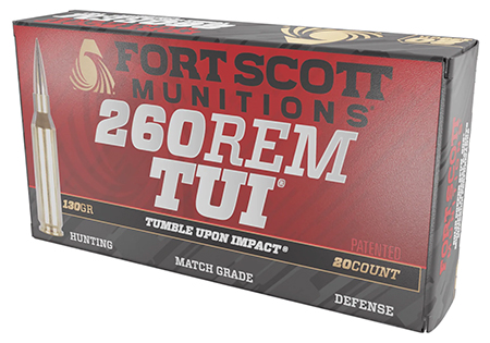 [758381722164] Fort Scott Munitions 260130SCV2 Tumble Upon Impact (TUI)  260Rem 130gr Solid Copper Spun 20 Per Box/25 Case