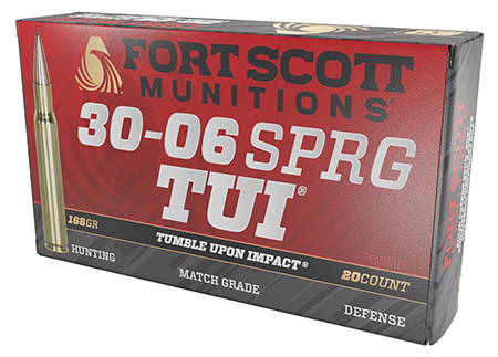 [758381722034] Fort Scott Munitions 3006168SCV Tumble Upon Impact (TUI) Rifle 30-06Springfield 168gr Solid Copper Spun 20 Per Box/10 Case