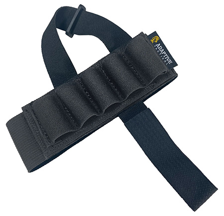 [682146911732] ADAPTIVE TACTICAL AT06400 Stock Mounted Shell Carrier  5rd Shotshells Removable Black Nylon Non Slip Loops Adj. Stock Fit
