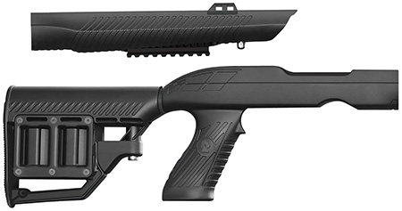 [682146911374] ADAPTIVE TACTICAL AT02020 Tac-Hammer RM4 Black Synthetic, Adjustable Stock with Magazine Compartments, Stowaway Accessory Rail, Fits Ruger 10/22 Takedown (Factory Tapered Barrel)