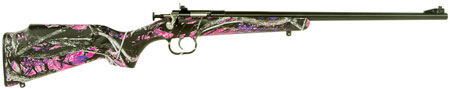 [611613021605] Crickett KSA2160 Youth  22 LR 1rd 16.12" Barrel  &  Receiver, Fixed Front/Adjustable Rear Peep Sight, Hydro Dipped Muddy Girl Synthetic Stock w/11.5" LOP, Rebounding Firing Pin Safety