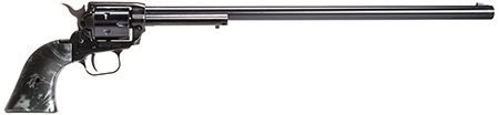 [727962707371] Heritage Mfg RR22B16BLKPRL Rough Rider  22 LR 6 Shot, 16" Black Oxide Steel Barrel, Black Oxide Zinc Alloy Frame, Black Oxide Cylinder, Black Pearl Grip, Manual Safety
