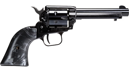 [727962702802] Heritage Mfg RR22B4BP Rough Rider  22 LR 6 Shot, 4.75" Black Oxide Steel Barrel, Black Oxide Zinc Alloy Frame, Black Oxide Cylinder, Black Pearl Grip, Manual Safety, Exposed Hammer