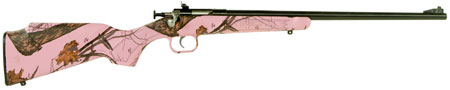 [611613021612] Crickett KSA2161 Youth  22 LR 1rd 16.12" Blued Single Shot Barrel, Blued Stainless Steel Receiver, Mossy Oak Pink Blaze Fixed Synthetic Stock, Right Hand