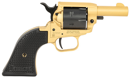 [727962707890] Heritage Mfg BK22SC Barkeep  22 LR 6 Shot 2.68" Gold Cerakote Barrel, Gold Cerakote w/Black Accents Frame, Black Cerakote Cylinder, Black Star Polymer Grips