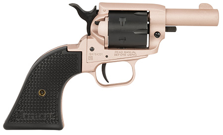 [727962707906] Heritage Mfg BK22Q2 Barkeep  22 LR 6 Shot 2.68" Rose Gold Cerakote Barrel, Rose Gold Cerakote w/Black Accents Frame, Black Cerakote Cylinder, Black Star Polymer Grips
