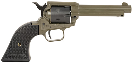 [727962707937] Heritage Mfg RR22T4 Rough Rider  22 LR 6 Shot 4.75" OD Green Cerakote Barrel, OD Green Cerakote w/Black Accents Frame, Black Cerakote Cylinder, Black Star Polymer Grips