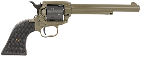 [727962707920] Heritage Mfg RR22T6 Rough Rider  22 LR 6 Shot 5.50" OD Green Cerakote Barrel, OD Green Cerakote w/Black Accents Frame, Black Cerakote Cylinder, Black Star Polymer Grips