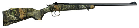 [611613021636] Crickett KSA2163 Youth  22 LR 1rd 16.12" Blued Barrel  &  Receiver, Fixed Front/Adjustable Rear Peep Sight, Hydro Dipped Mossy Oak Break-Up Synthetic Stock w/11.5" LOP, Rebounding Firing Pin Safety