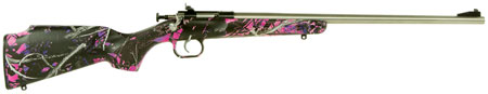 [611613021674] Crickett KSA2167 Youth  22 LR 1rd 16.12" Stainless Steel Barrel, Fixed Front/Adjustable Rear Peep Sights, Hydro Dipped Muddy Girl Synthetic Stock w/11.5" LOP, Rebounding Firing Pin Safety