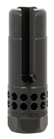 [084871332170] SureFire WARCOMPSPORT5561228 Warcomp Sport Flash Hider 22 Cal (5.56mm) 1/2"-28 tpi, Open Tine 3-Prong, Ported Black Stainless Steel for AR/M4-Platform