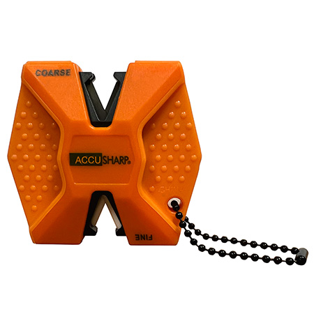 [015896003448] AccuSharp 344C 2-Step Knife Sharpener Hand Held Diamond Tungsten Carbide Sharpener Coarse/Fine Blaze Orange