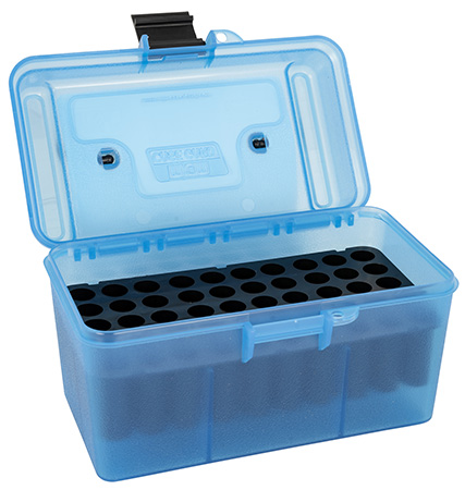 [026057203249] MTM Case-Gard H50RM24 Deluxe Ammo Box  Rifle Clear Blue Polypropylene 50rd
