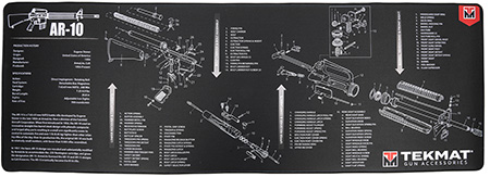 [888151028247] TekMat TEKR44AR10 AR-10 Cleaning Mat Black/White Rubber 15"x44" AR-10 Parts Diagram