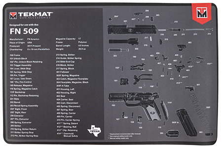 [888151040737] TekMat TEKR17FN509 FN 509 Cleaning Mat Black/Gray Rubber 11"x17" FN 509 Parts Diagram