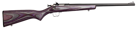 [611613022275] Crickett KSA2227 Youth  22 LR 1rd 16.12" Blued Barrel  &  Receiver, Fixed Front/Adjustable Rear Sights, Purple Laminate Stock w/11.5" LOP, Rebounding Firing Pin Safety