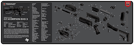 [888151040799] TekMat TEKR36CZSCORPION CZ Scorpion EVO 3 Cleaning Mat Black/Gray Rubber 12"x36" CZ Scorpion EVO 3 Parts Diagram