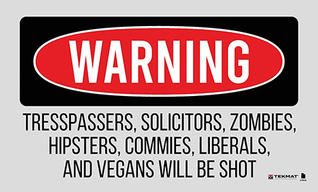 [888151028704] TekMat TEK42TRESPASSERS Trespassers Will Be Shot Door Mat Multi-Color Rubber 25"x42"