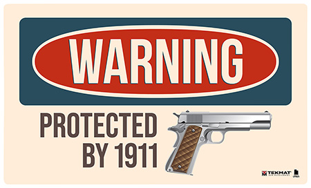 [888151028711] TekMat TEK42WARNING1911 Warning Protected By 1911 Door Mat 25" x 42"