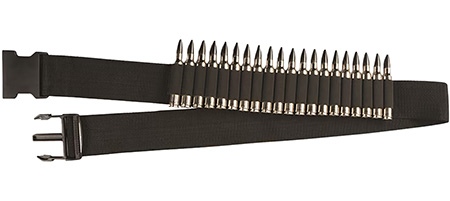 [021291006823] Hunters Specialties 00682 Rifle Shell Belt  Black Nylon Webb 20rd Waist Mount