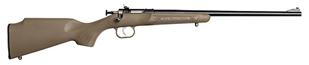 [611613022350] Crickett KSA2235 Youth  22 LR 1rd 16.12" Blued Barrel  &  Receiver, Fixed Front/Adjustable Rear Peep Sights, Desert Tan Synthetic Stock w/11.5" LOP, Rebounding Firing Pin Safety