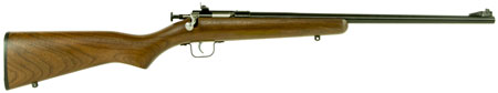 [611613022381] Crickett KSA2238 Youth  22 LR 1rd 16.12" Blued Barrel  &  Receiver, Fixed Front/Adjustable Rear Peep Sights, Walnut Stock w/11.5" LOP, Rebounding Firing Pin Safety