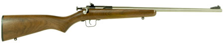 [611613032380] Crickett KSA3238 Youth  22 LR 1rd 16.12" Stainless Steel Barrel, Fixed Front/Adjustable Rear Peep Sights, Walnut Stock w/11.5" LOP, Rebounding Firing Pin Safety
