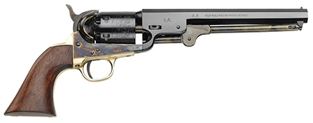 [641996720093] Pietta PF51CH44712 1851 Navy 44 Cal 7.50" 6rd Color Case Hardened Frame, Blued Cylinder  &  Octagon Barrel, Walnut Grip