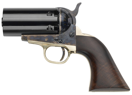 [641996720161] Pietta PF51PEPPER36 1851 Navy "Yank" Pepperbox 36 Cal 6rd Color Case Hardened Frame, Walnut Grip, No Barrel